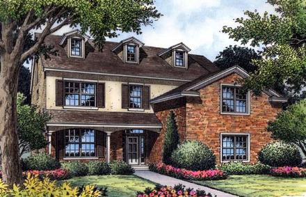 Colonial Farmhouse Traditional Elevation of Plan 63197