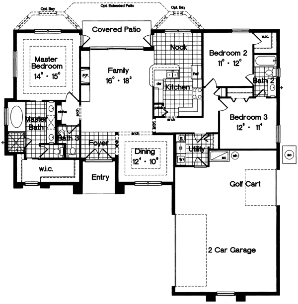 Contemporary Florida Mediterranean One-Story Level One of Plan 63207