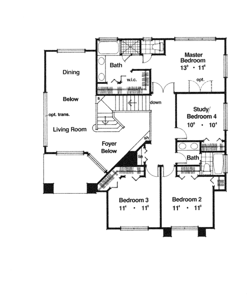 Contemporary Florida Mediterranean Narrow Lot Level Two of Plan 63224