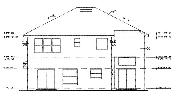 Contemporary Florida Mediterranean Narrow Lot Rear Elevation of Plan 63224