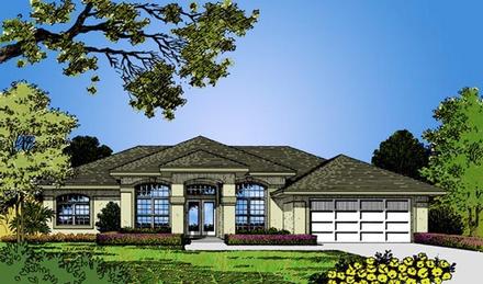 Contemporary Florida Mediterranean Elevation of Plan 63230