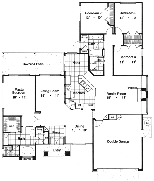 Contemporary Florida Mediterranean One-Story Level One of Plan 63238
