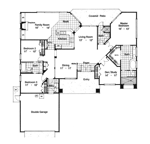 Contemporary Florida Mediterranean One-Story Level One of Plan 63239