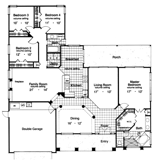 Contemporary Florida Mediterranean One-Story Level One of Plan 63241