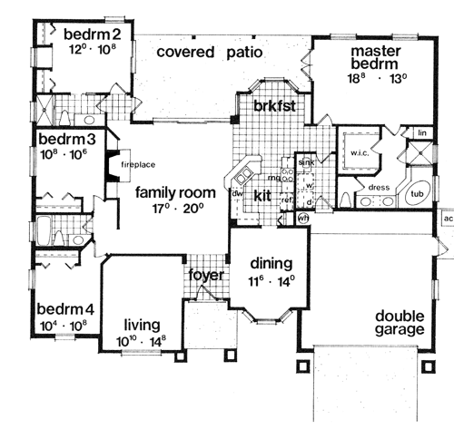 Contemporary Florida Mediterranean One-Story Level One of Plan 63245