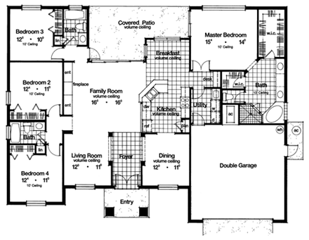 House Plan 63247 First Level Plan