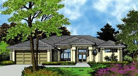 Contemporary Florida Mediterranean Elevation of Plan 63250