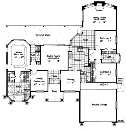 House Plan 63253 First Level Plan
