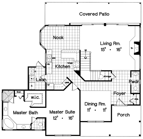 Colonial Country Farmhouse Traditional Level One of Plan 63255