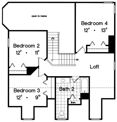 Colonial Country Farmhouse Traditional Level Two of Plan 63255