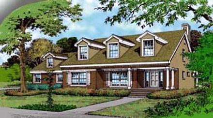 Colonial Country Farmhouse Traditional Elevation of Plan 63255