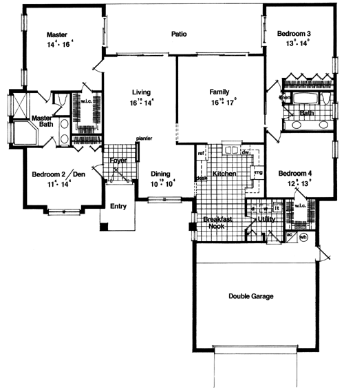 Contemporary Florida Mediterranean One-Story Level One of Plan 63259