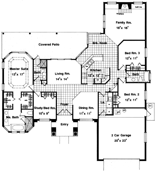 Contemporary Florida Mediterranean One-Story Level One of Plan 63262