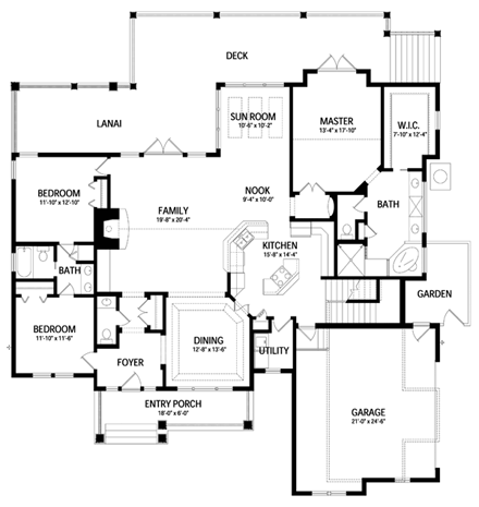 House Plan 63267 First Level Plan