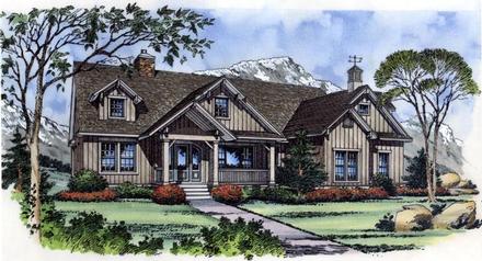 Country Farmhouse One-Story Elevation of Plan 63267