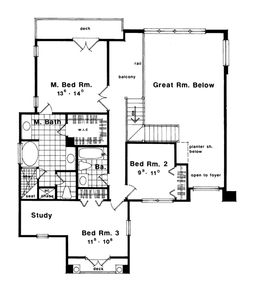 Contemporary Florida Mediterranean One-Story Level Two of Plan 63273