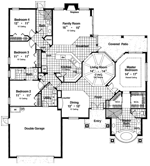 Contemporary Florida Mediterranean One-Story Level One of Plan 63278