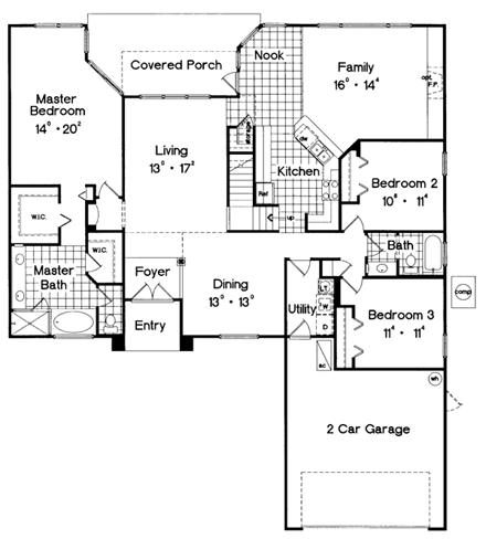 House Plan 63286 First Level Plan