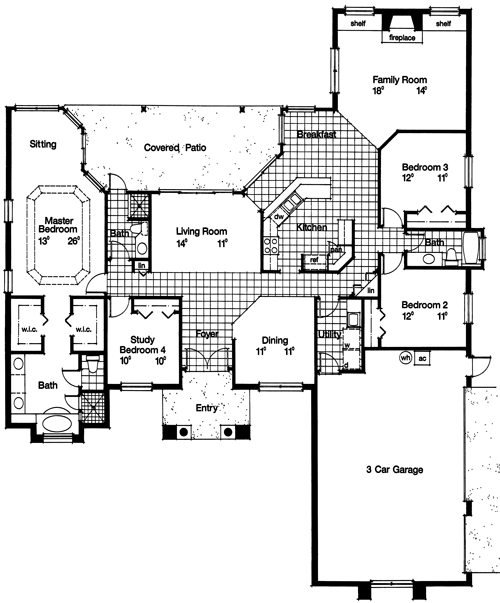 Contemporary Florida Mediterranean Level One of Plan 63287