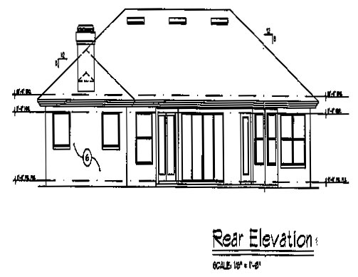 Contemporary Florida Mediterranean Rear Elevation of Plan 63287