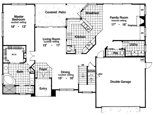 Contemporary Florida Mediterranean Level One of Plan 63288