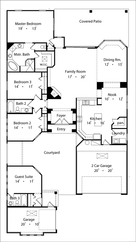 House Plan 63290 First Level Plan