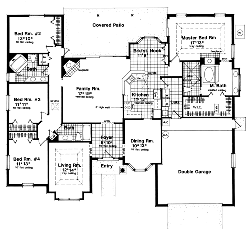 Contemporary Florida Mediterranean One-Story Level One of Plan 63292