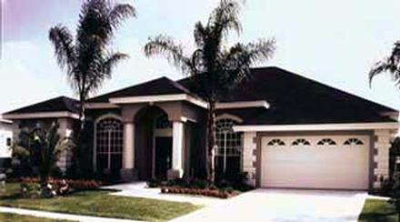 Contemporary Florida Mediterranean One-Story Elevation of Plan 63294
