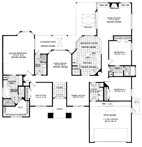 Contemporary Florida Mediterranean One-Story Level One of Plan 63297