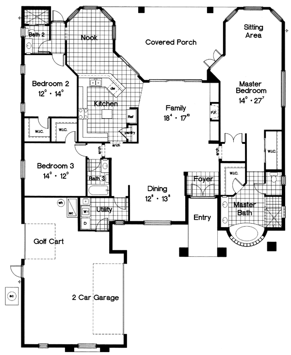 Florida Prairie Style Level One of Plan 63299