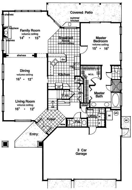 Contemporary Florida Mediterranean Level One of Plan 63300