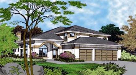 Contemporary Florida Mediterranean Elevation of Plan 63300