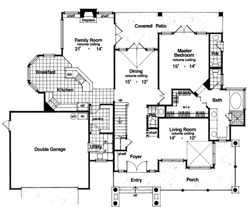 Country Craftsman Traditional Level One of Plan 63301