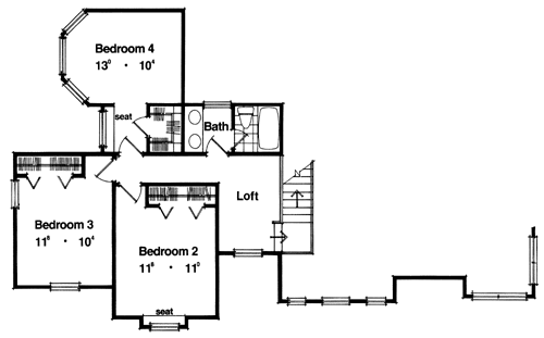 Country Craftsman Traditional Level Two of Plan 63301