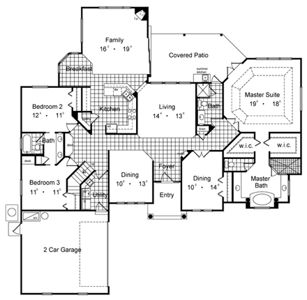 House Plan 63302 First Level Plan