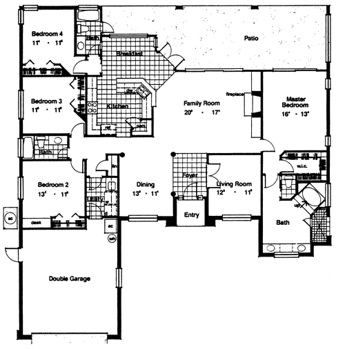 Contemporary Florida Mediterranean One-Story Level One of Plan 63303