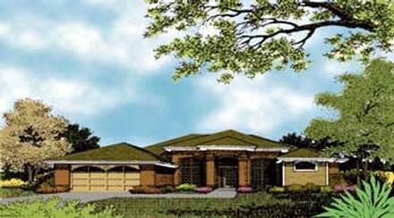 Contemporary Florida Mediterranean One-Story Elevation of Plan 63303