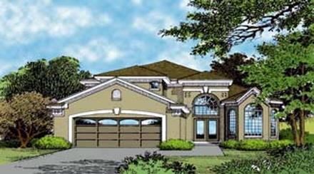 Contemporary Florida Mediterranean Elevation of Plan 63307