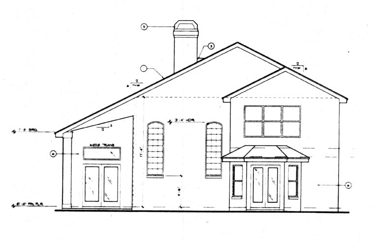 Contemporary Florida Mediterranean Rear Elevation of Plan 63307