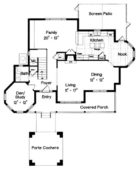 House Plan 63319 First Level Plan