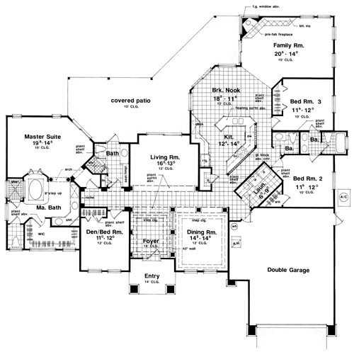 Contemporary Florida Mediterranean One-Story Level One of Plan 63320