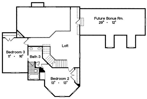 Country Southern Traditional Victorian Level Two of Plan 63321