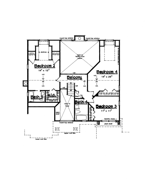 Contemporary Florida Mediterranean One-Story Level Two of Plan 63325