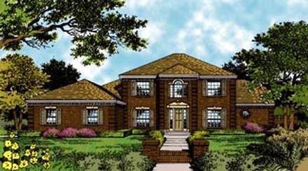 Colonial Florida Southern Traditional Elevation of Plan 63328