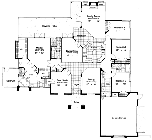 Contemporary Florida Mediterranean One-Story Level One of Plan 63331