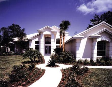 Contemporary Florida Mediterranean One-Story Elevation of Plan 63331