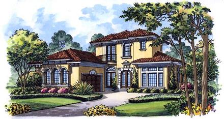 Florida Mediterranean One-Story Traditional Elevation of Plan 63339