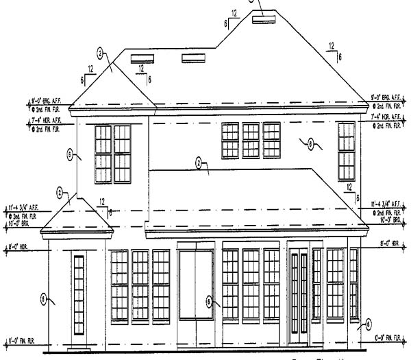 Contemporary Florida Mediterranean Rear Elevation of Plan 63342