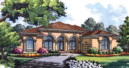 Florida Mediterranean Traditional Elevation of Plan 63344