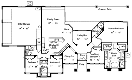 House Plan 63349 First Level Plan